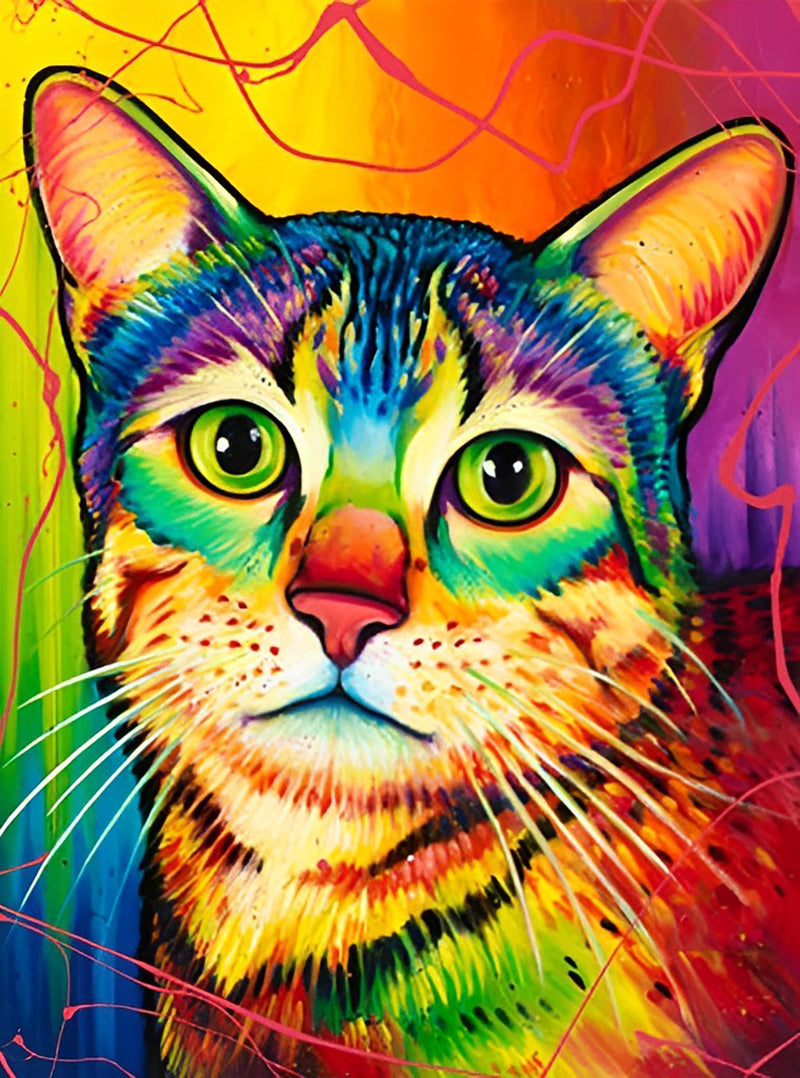 Bunte Katze Diamond Painting