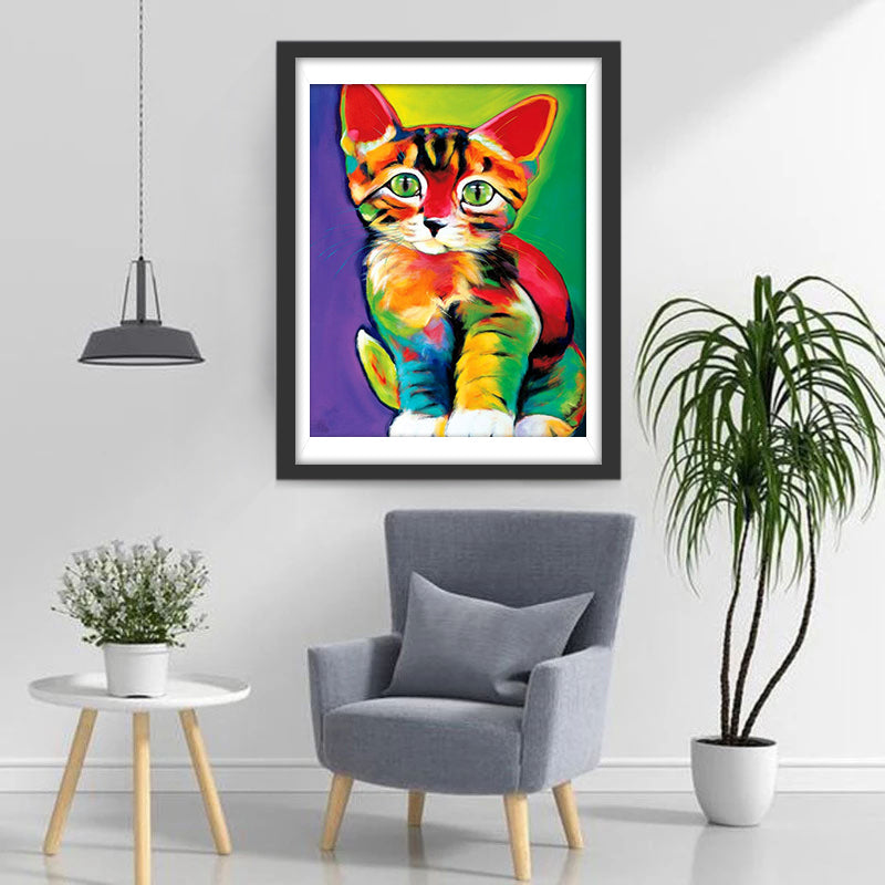 Bunte Katze Diamond Painting