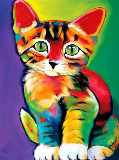 Bunte Katze Diamond Painting