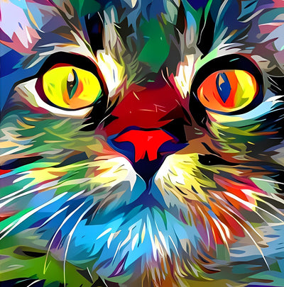 Bunte Katze Diamond Painting