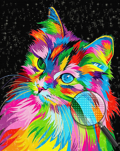 Bunte Katze im Pop-Stil Diamond Painting