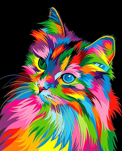 Bunte Katze im Pop-Stil Diamond Painting