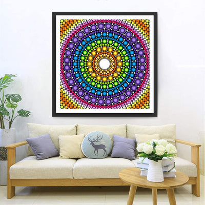 Bunte Punkte Mandala Diamond Painting