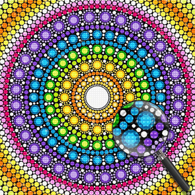 Bunte Punkte Mandala Diamond Painting