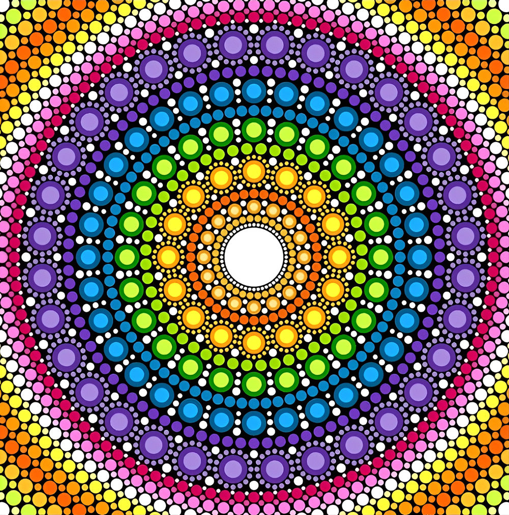 Bunte Punkte Mandala Diamond Painting