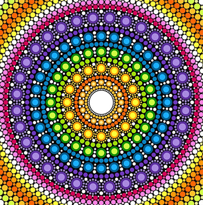 Bunte Punkte Mandala Diamond Painting