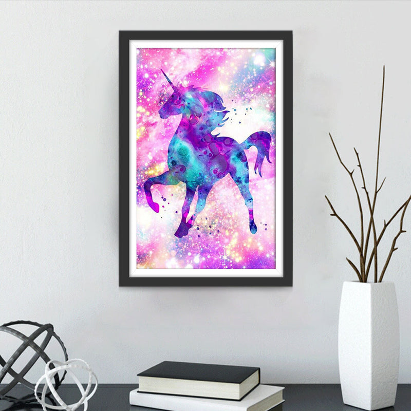 Bunte Sterne und Einhorn Diamond Painting