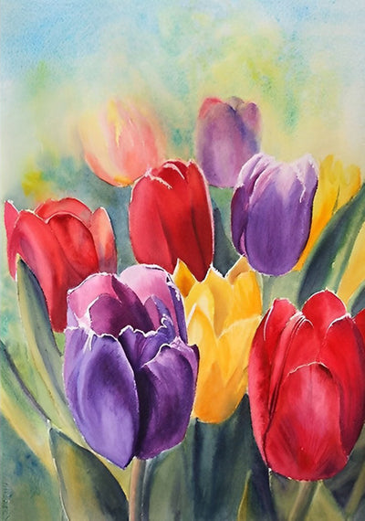 Bunte Tulpen Diamond Painting