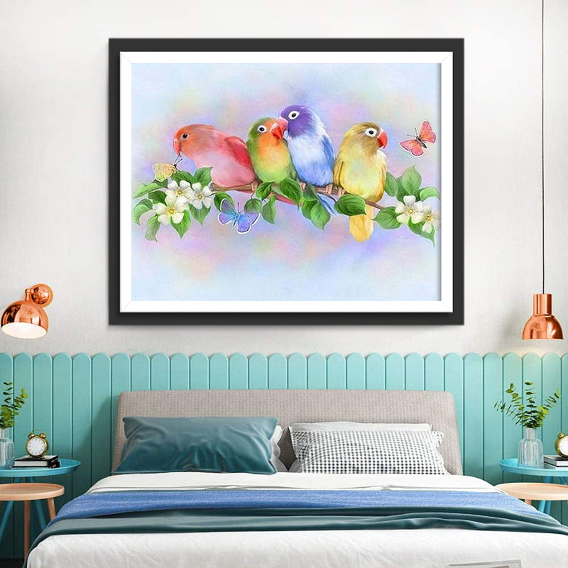 Bunte Vögel Diamond Painting