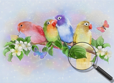 Bunte Vögel Diamond Painting