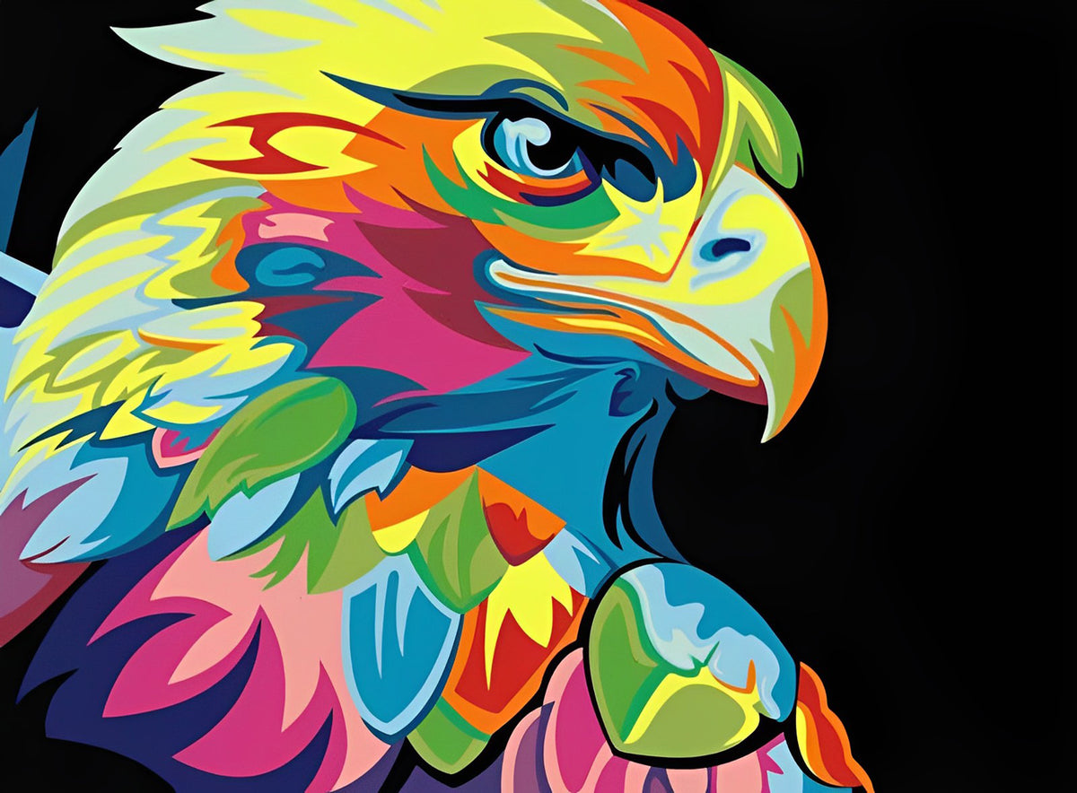 Bunter Adler im Pop-Stil Diamond Painting