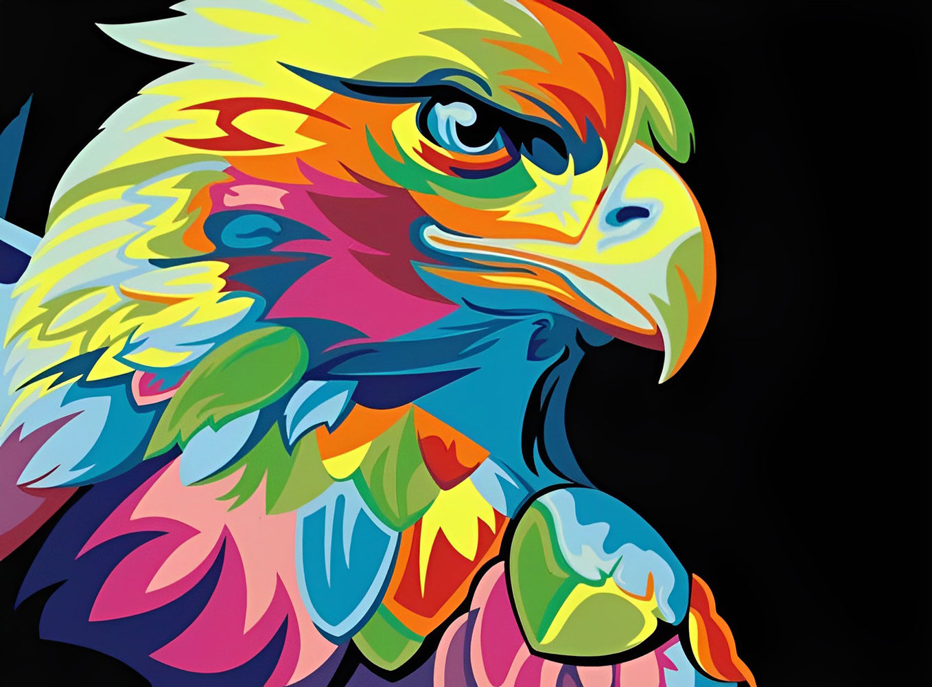Bunter Adler im Pop-Stil Diamond Painting