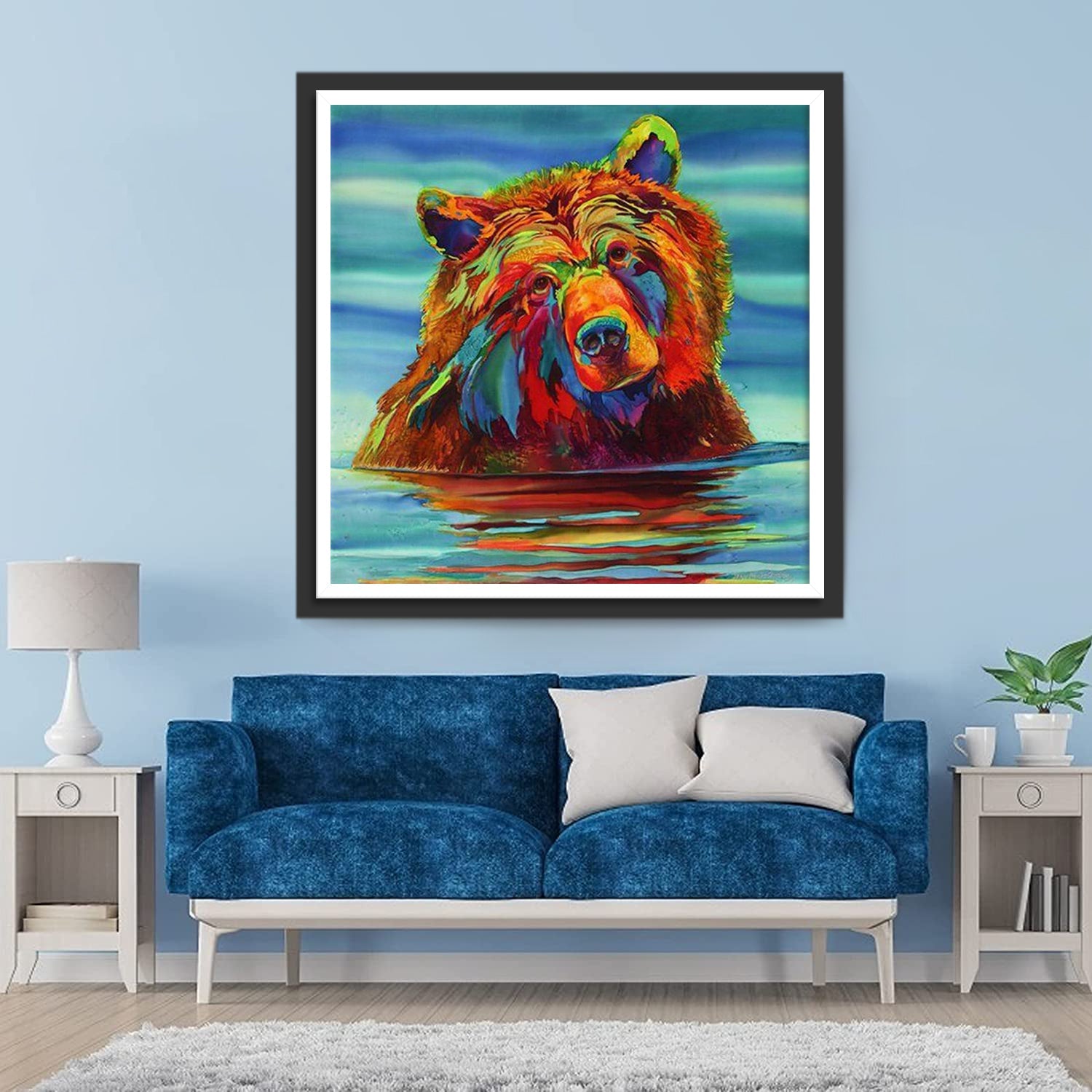 Bunter Bär im Wasser Diamond Painting