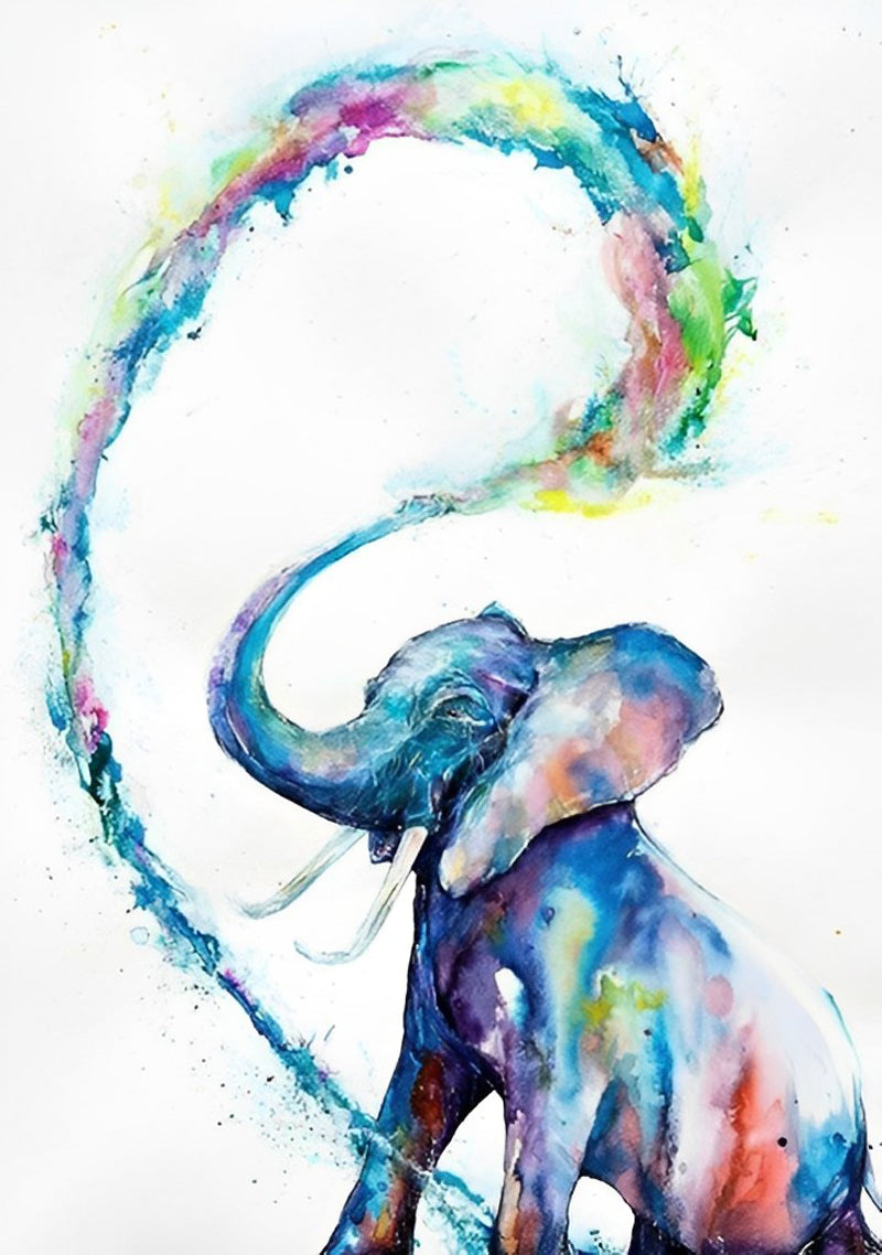 Bunter Elefant und Pigmente Diamond Painting