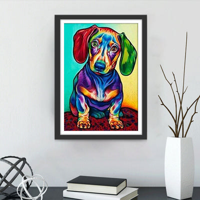 Bunter Hund Diamond Painting