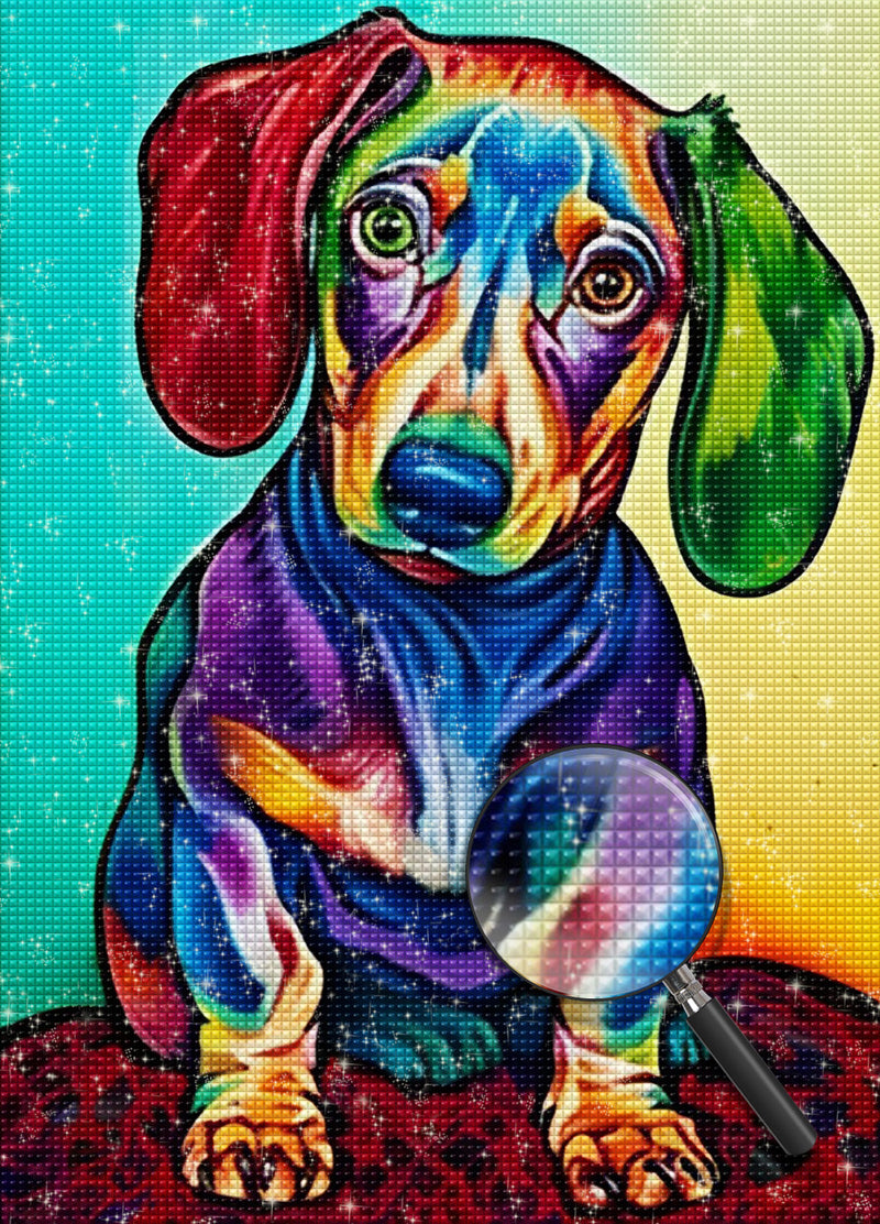 Bunter Hund Diamond Painting