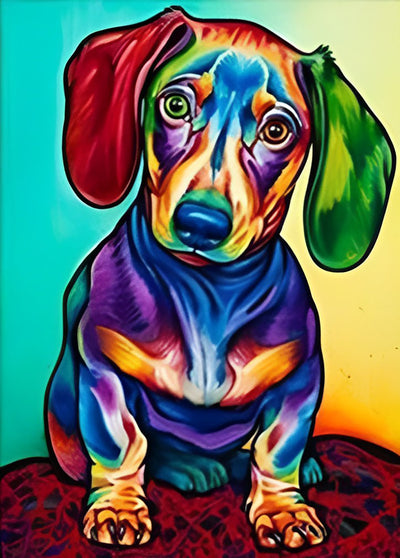 Bunter Hund Diamond Painting