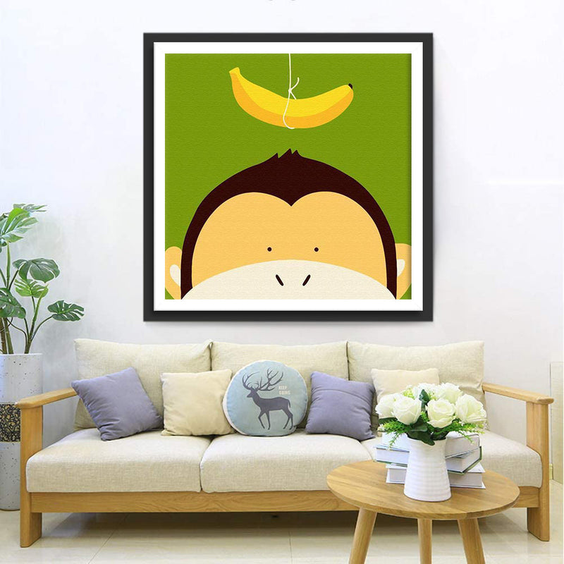 Cartoon Affe und Banane Diamond Painting