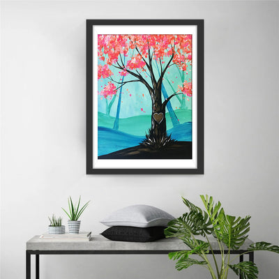 Cartoon Baum voller Blumen Diamond Painting