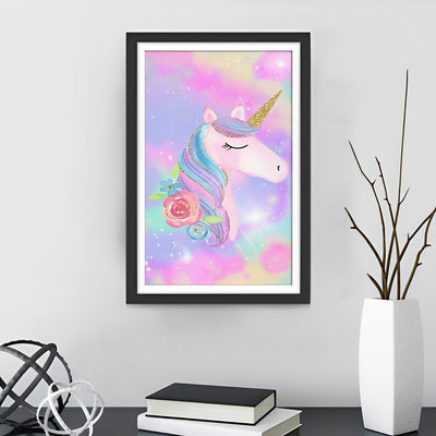 Cartoon Einhorn mit geschlossenen Augen Diamond Painting