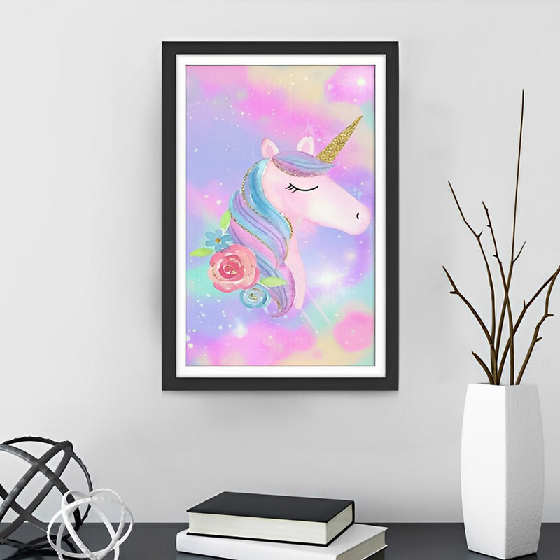 Cartoon Einhorn mit geschlossenen Augen Diamond Painting