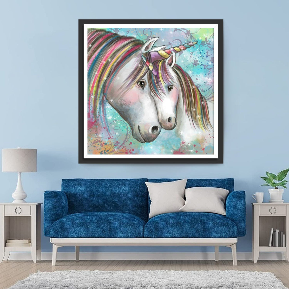 Cartoon Einhorn-Mutter und -Sohn Diamond Painting