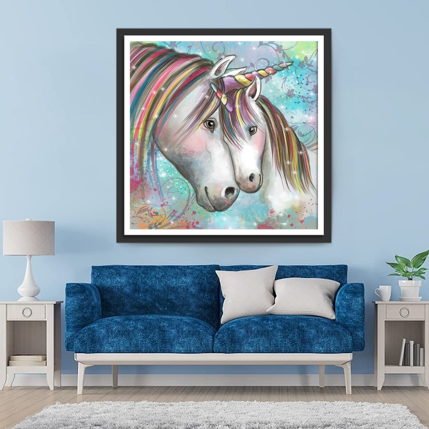 Cartoon Einhorn-Mutter und -Sohn Diamond Painting