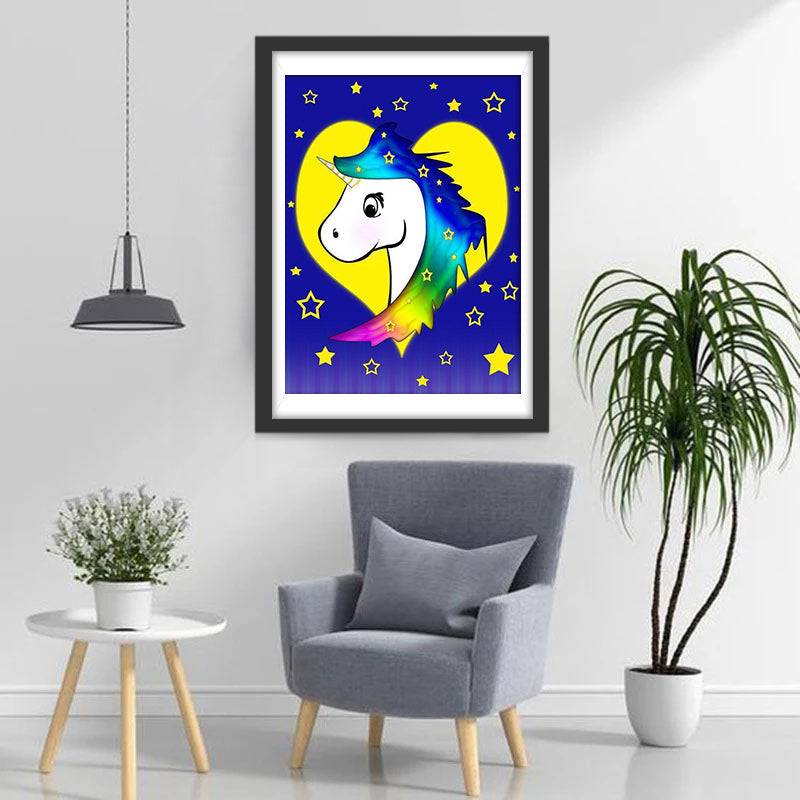 Cartoon Einhorn und Sterne Diamond Painting