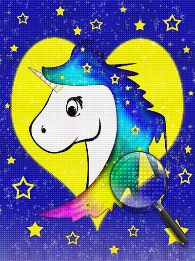 Cartoon Einhorn und Sterne Diamond Painting