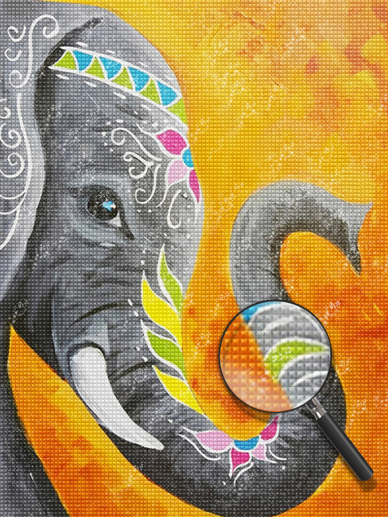 Cartoon Indischer Elefant Diamond Painting