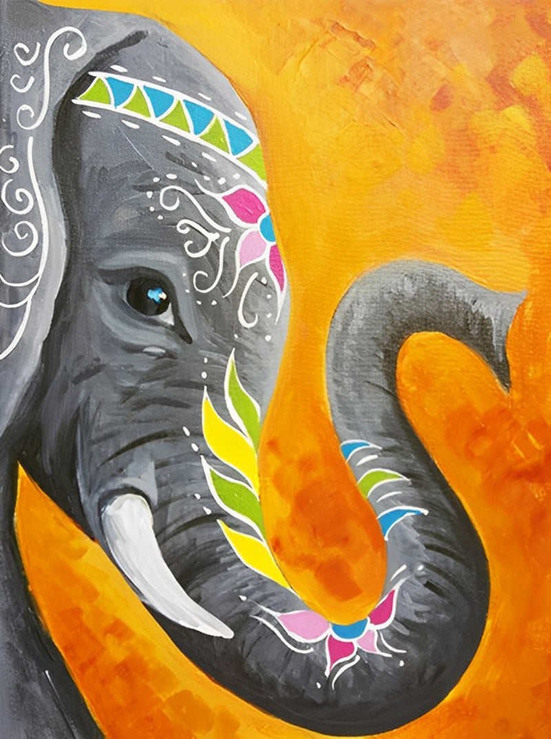 Cartoon Indischer Elefant Diamond Painting