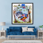 Cartoon Katze Maus Vogel Diamond Painting