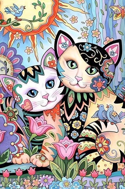 Cartoon Katzen Diamond Painting