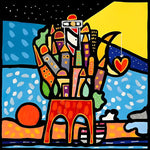 Cartoon Leuchtturm Häuser Diamond Painting