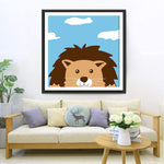 Cartoon Löwe und weiße Wolken Diamond Painting