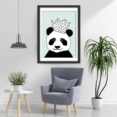 Cartoon-Panda mit Krone Diamond Painting