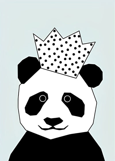 Cartoon-Panda mit Krone Diamond Painting