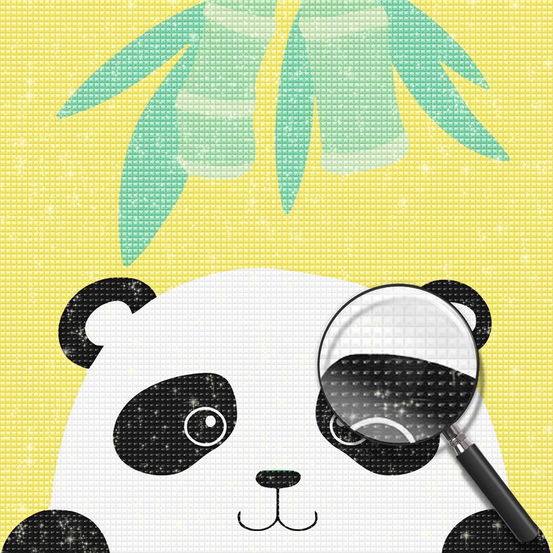 Cartoon Panda und Bambus Diamond Painting