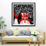 Cartoon-Schneemann mit rotem Hut Diamond Painting