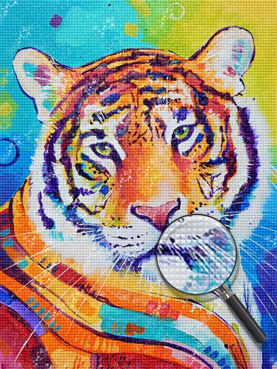 Cartoon Tiger in Wasserfarben Diamond Painting