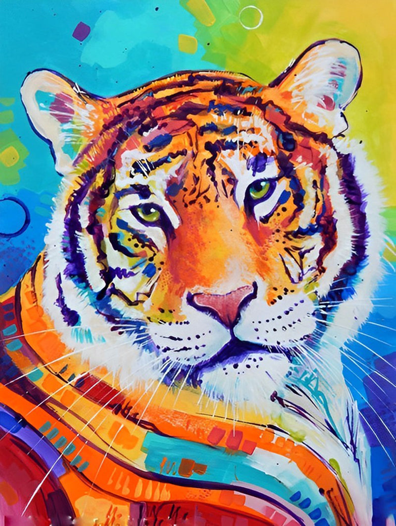 Cartoon Tiger in Wasserfarben Diamond Painting