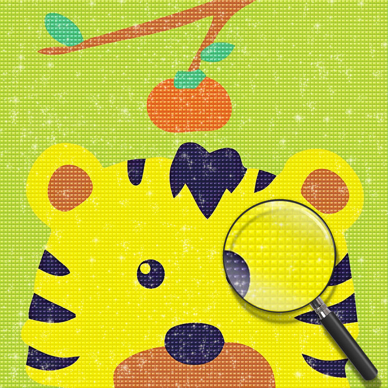 Cartoon Tiger und Obst Diamond Painting