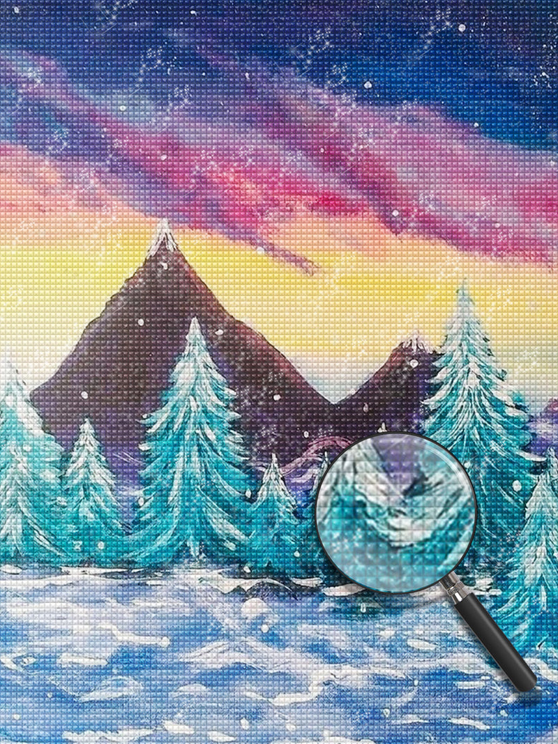 Cartoon Wald und Schnee Diamond Painting