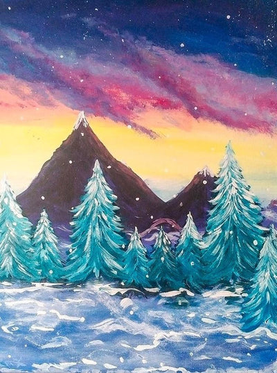 Cartoon Wald und Schnee Diamond Painting