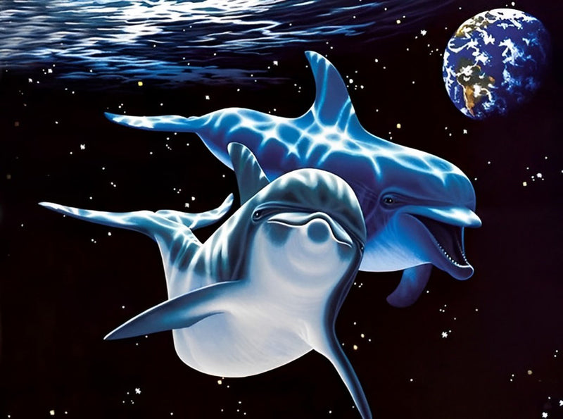 Delfin-Paar im Meer Diamond Painting