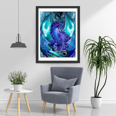 Drache mit blauer Flamme Diamond Painting