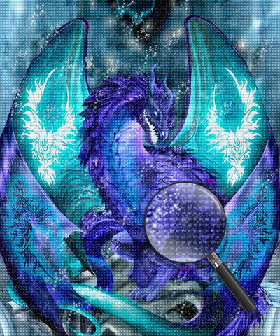 Drache mit blauer Flamme Diamond Painting