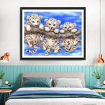 Drei junge Tiger auf dem Baum Diamond Painting