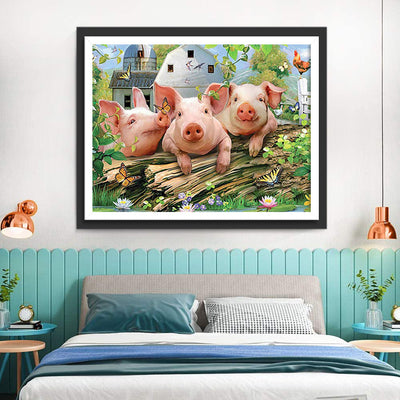 Drei kleine Schweine Diamond Painting