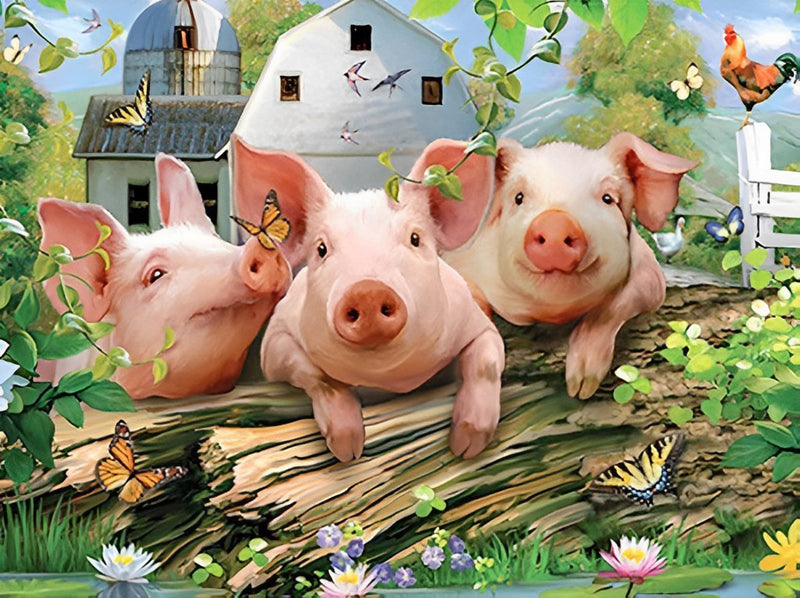 Drei kleine Schweine Diamond Painting